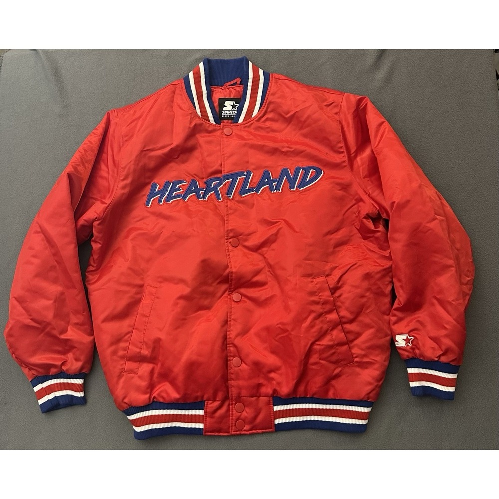 Pat McAfee Show Barstool Sports RARE Starter Jacket XL Black Label Heartland Red